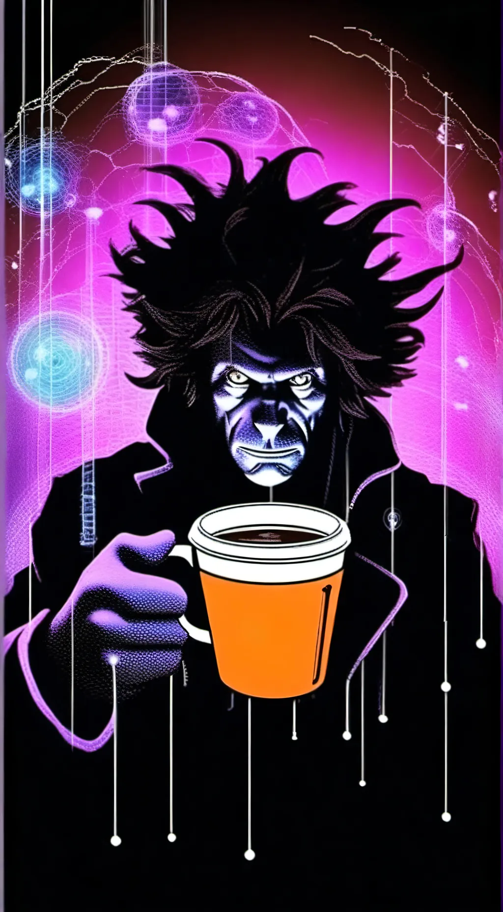 ai character: The Quantum Latte Theorist background