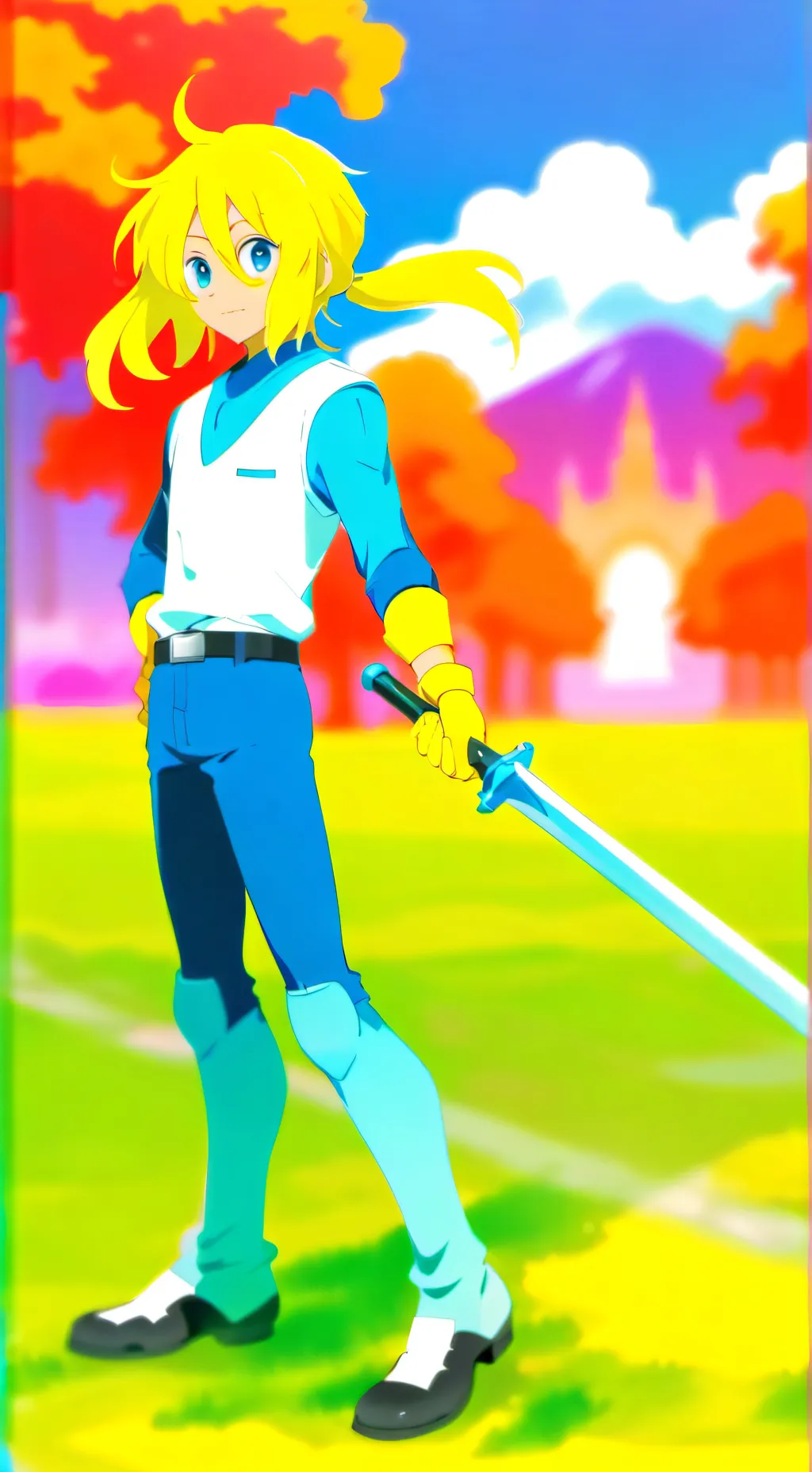 ai character: precure arco-íris background
