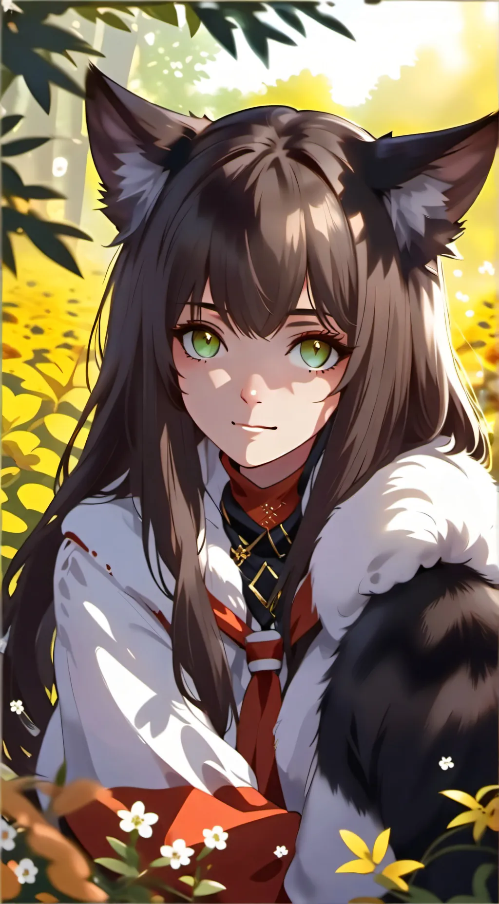 ai character: Sun-Kissed Tortie Spirit background