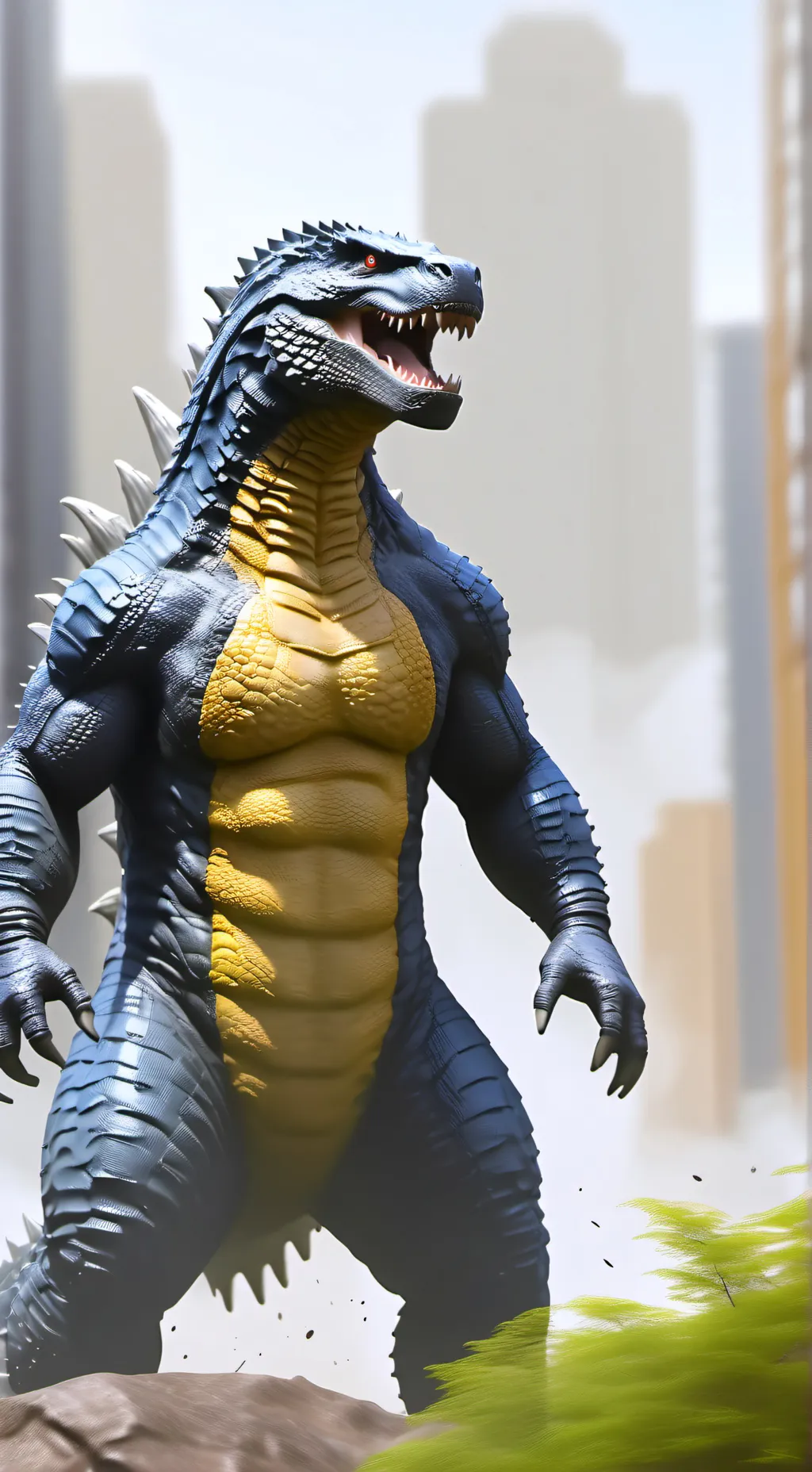 ai character: Godzilla background