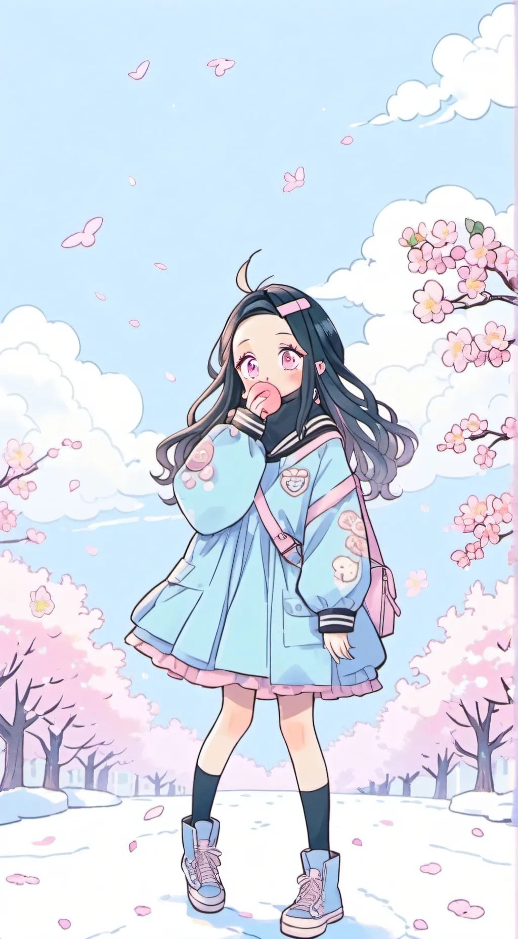 ai character: 🎑👘🍉LUNA🍉👘🎑 background