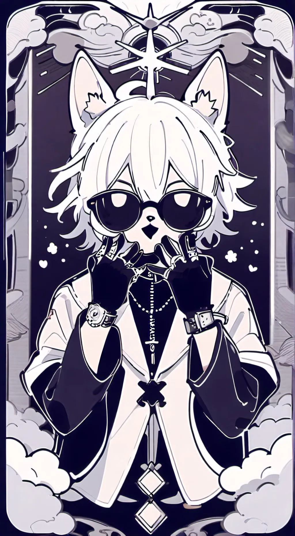 ai character: dog with hands 0_0 background