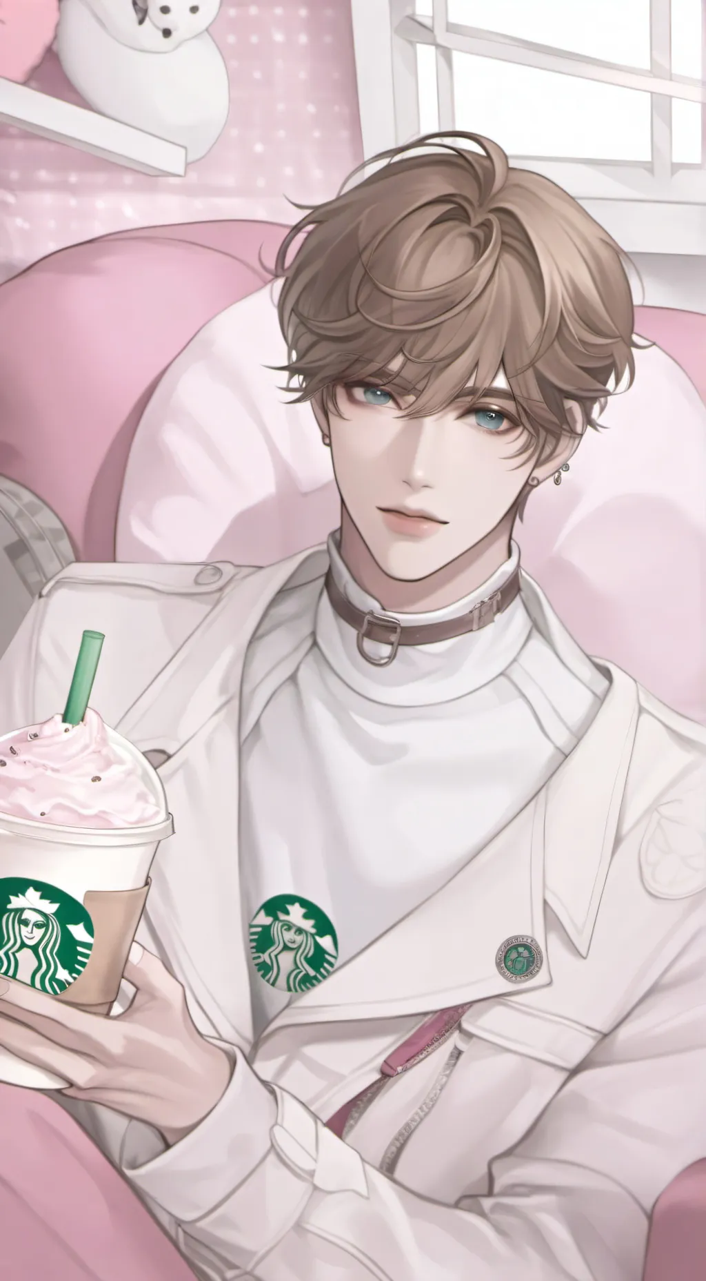 ai character: coffee shop background