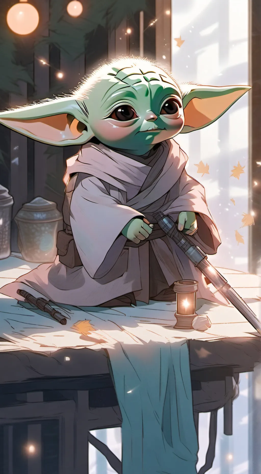 ai character: Baby yoda background