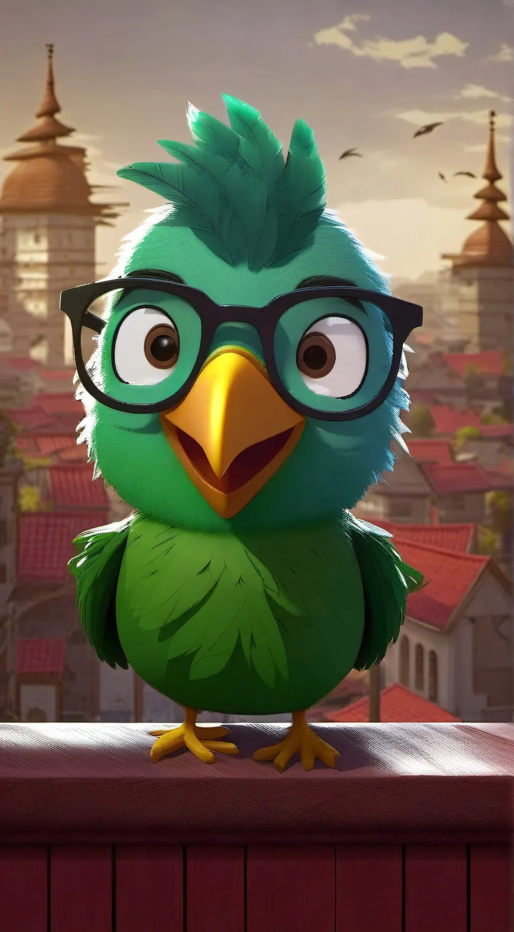 ai character: Duolingo Bird background