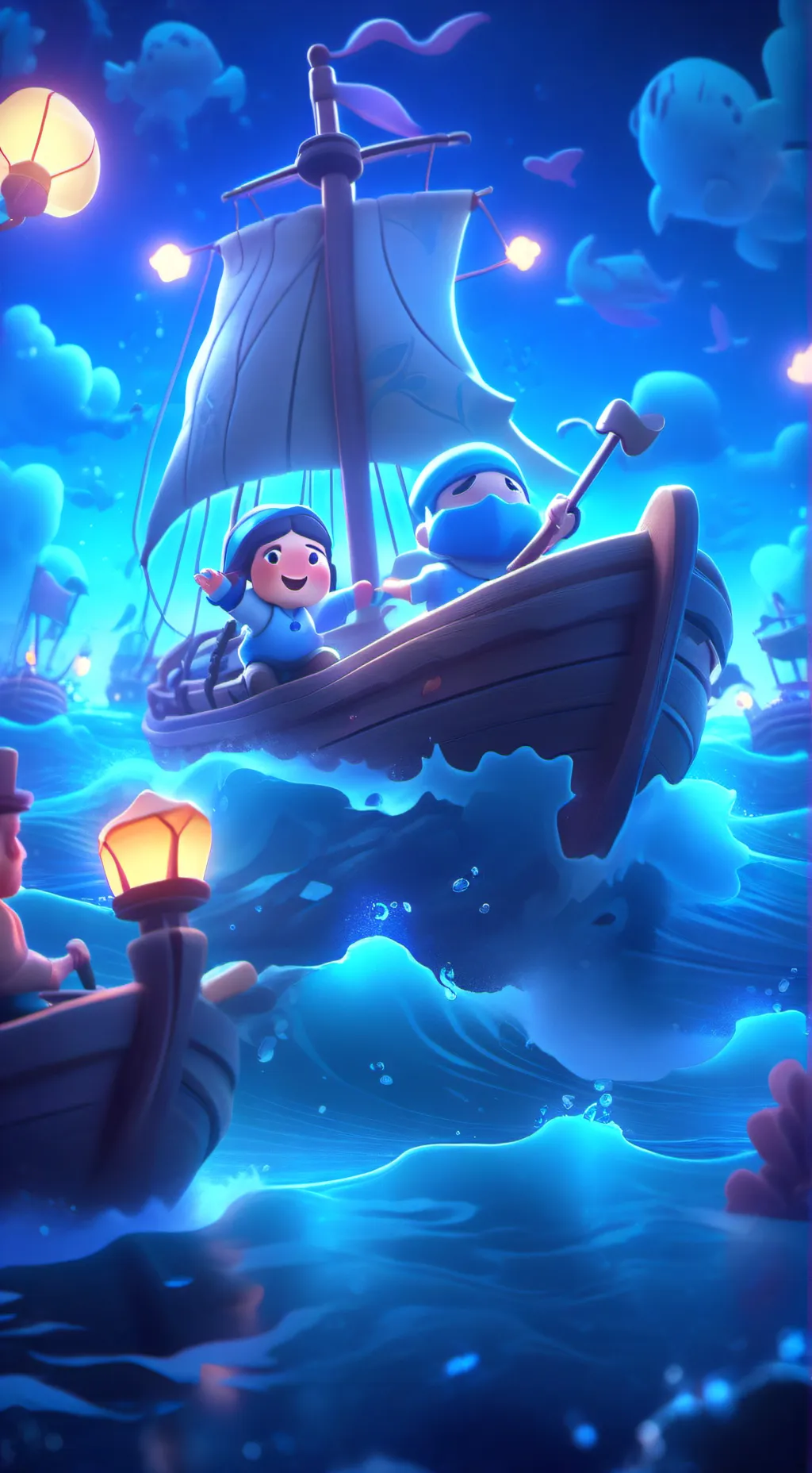 ai character: blue family  background