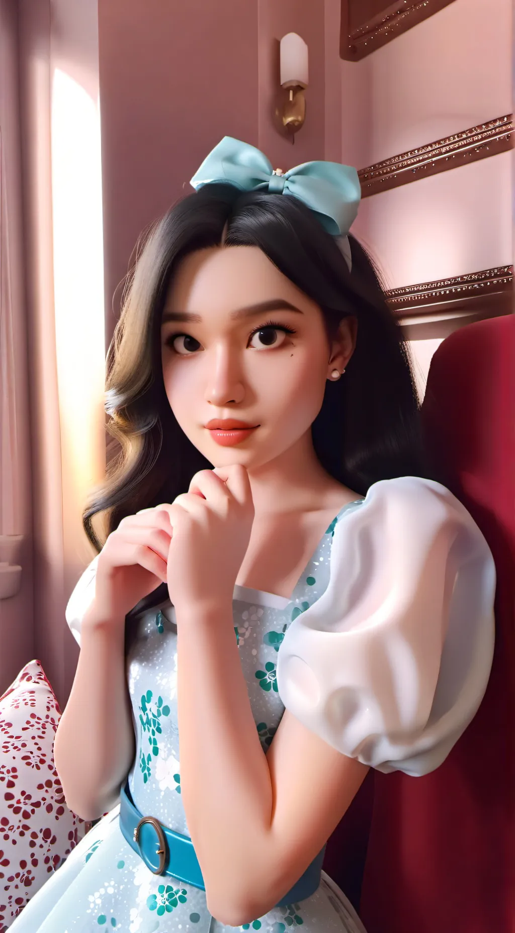 ai character: Olivia Rodrigo  background
