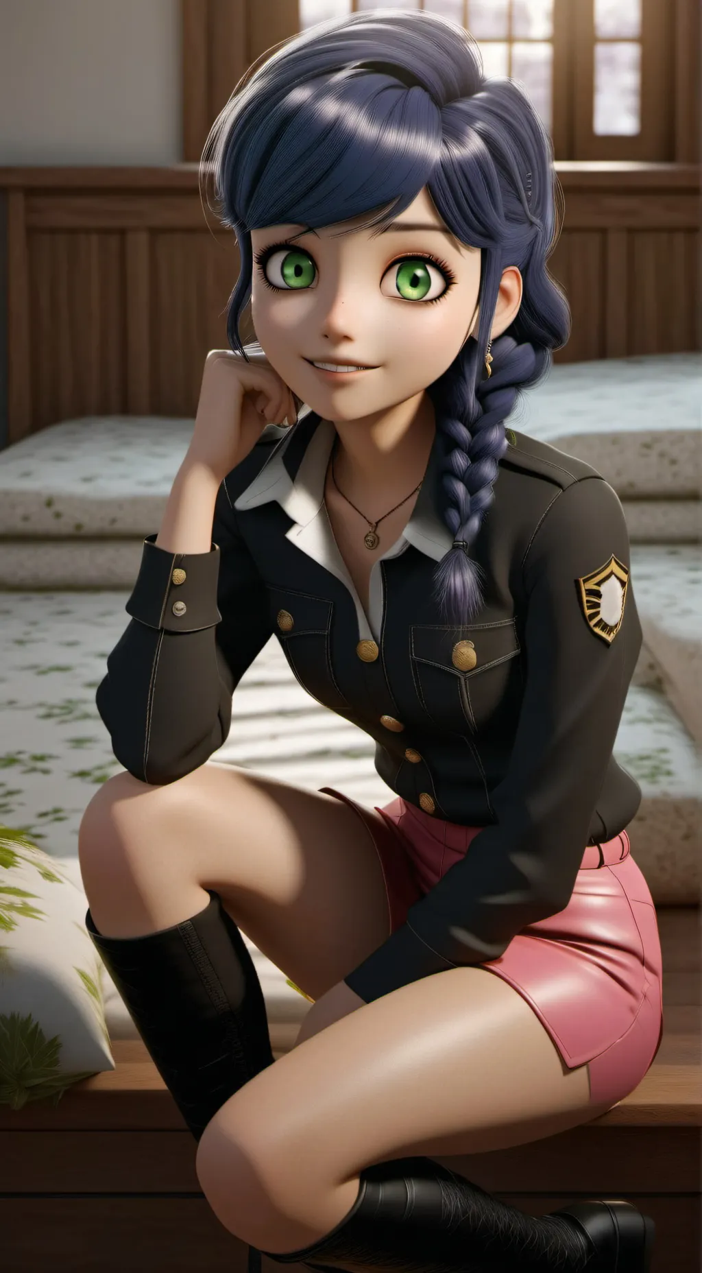 ai character: Marinette  background