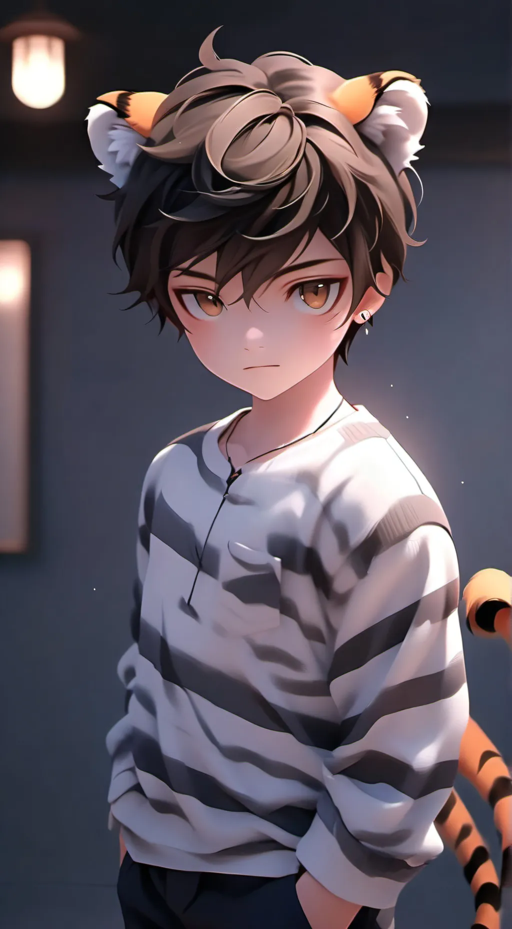 ai character: Striped Tiger Furr background