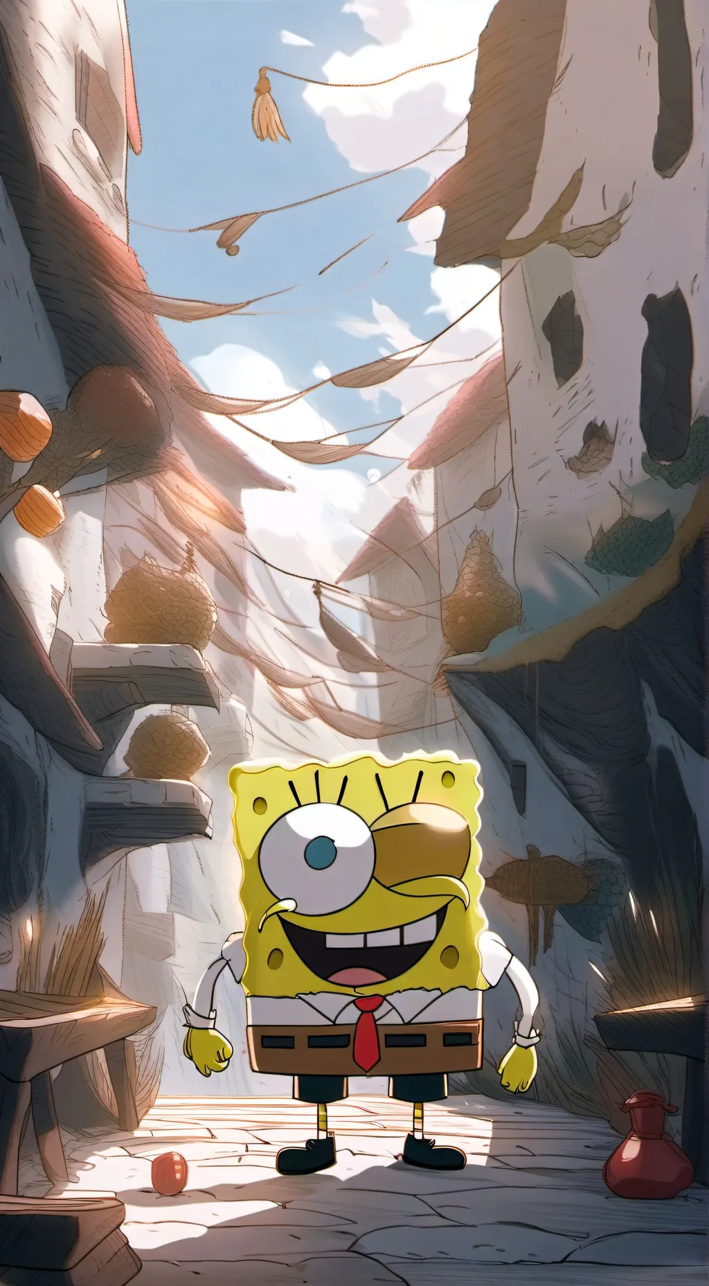 ai character: meme SpongeBob background