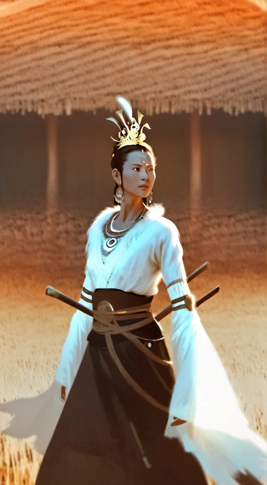 ai character: the woman king  background