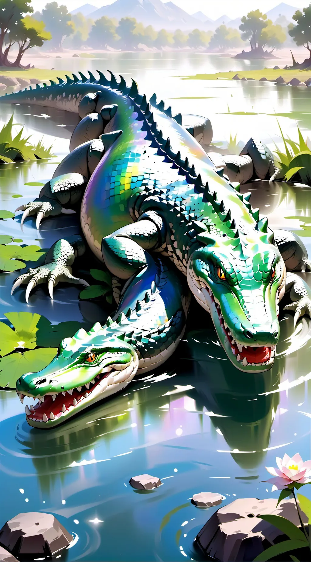 ai character: Crocodile River background