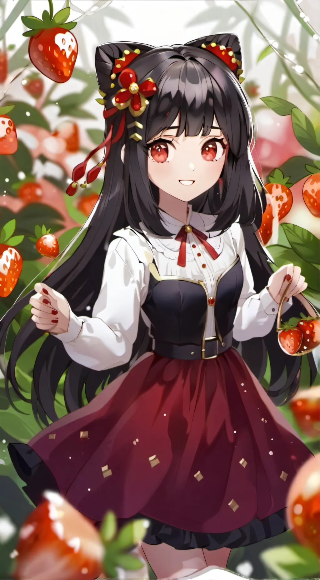 ai character: strawberry 🍓 🍰 🍓  background