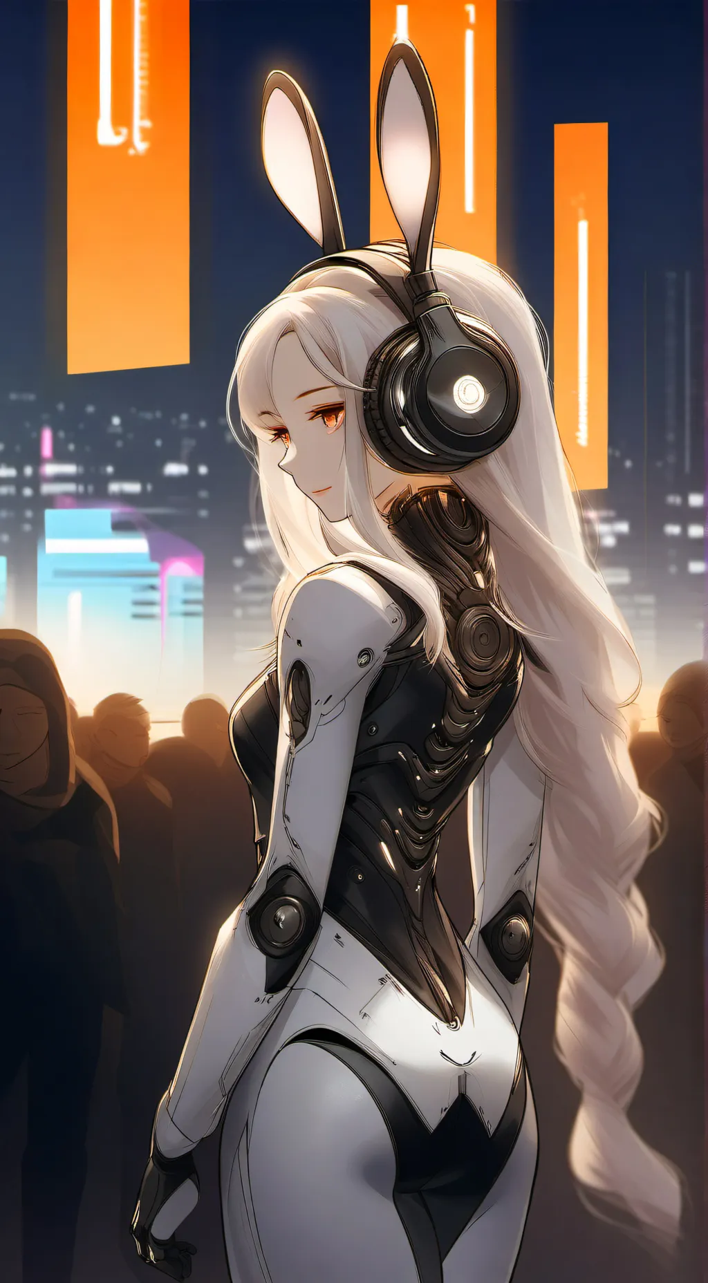 ai character: Cyber Bunny background