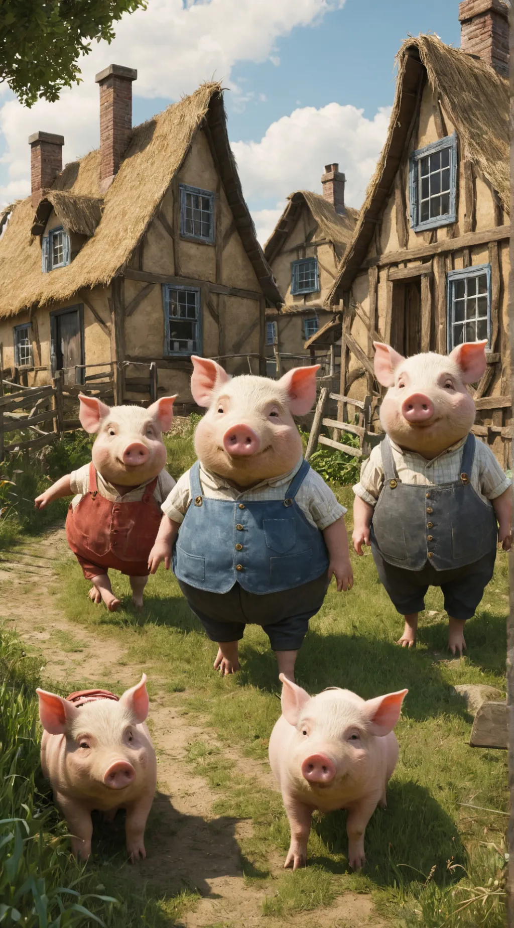 ai character: Three Lil Pigs background