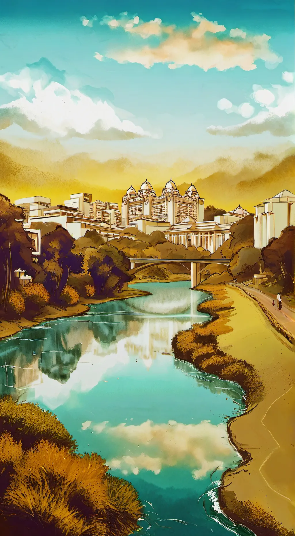 ai character: Bangalore city background
