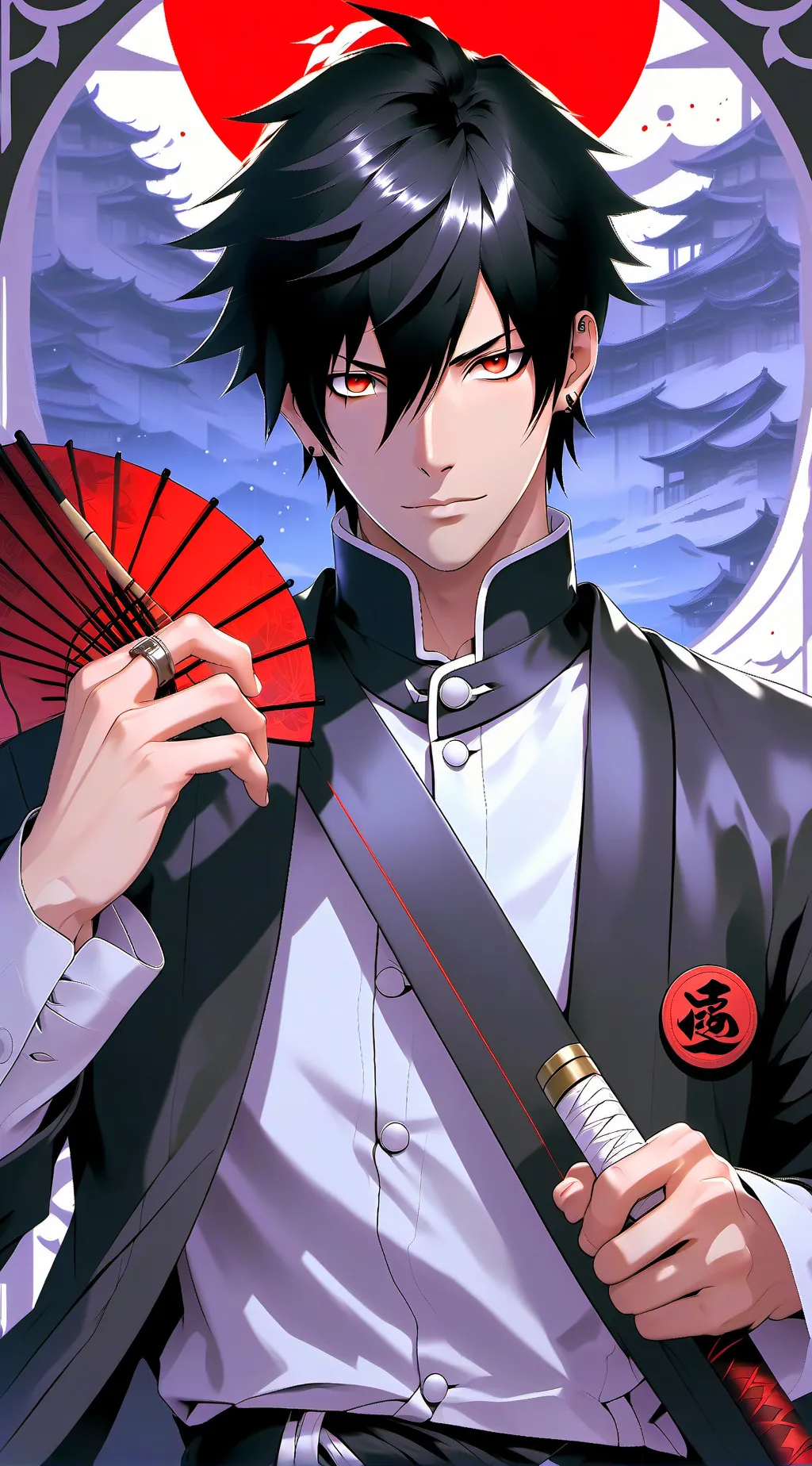 ai character: Sasuke 👀 background