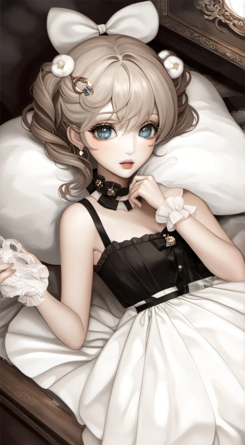 ai character: moonlight background