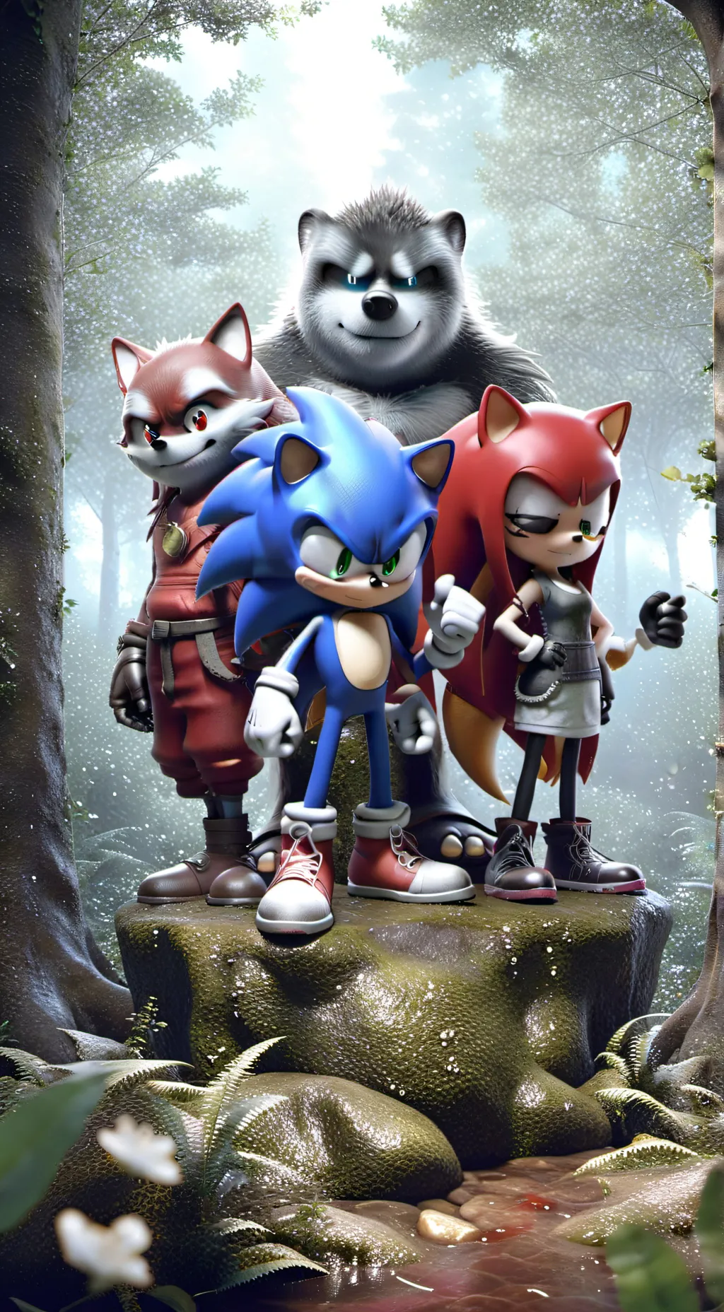 ai character: Sonic Movie background