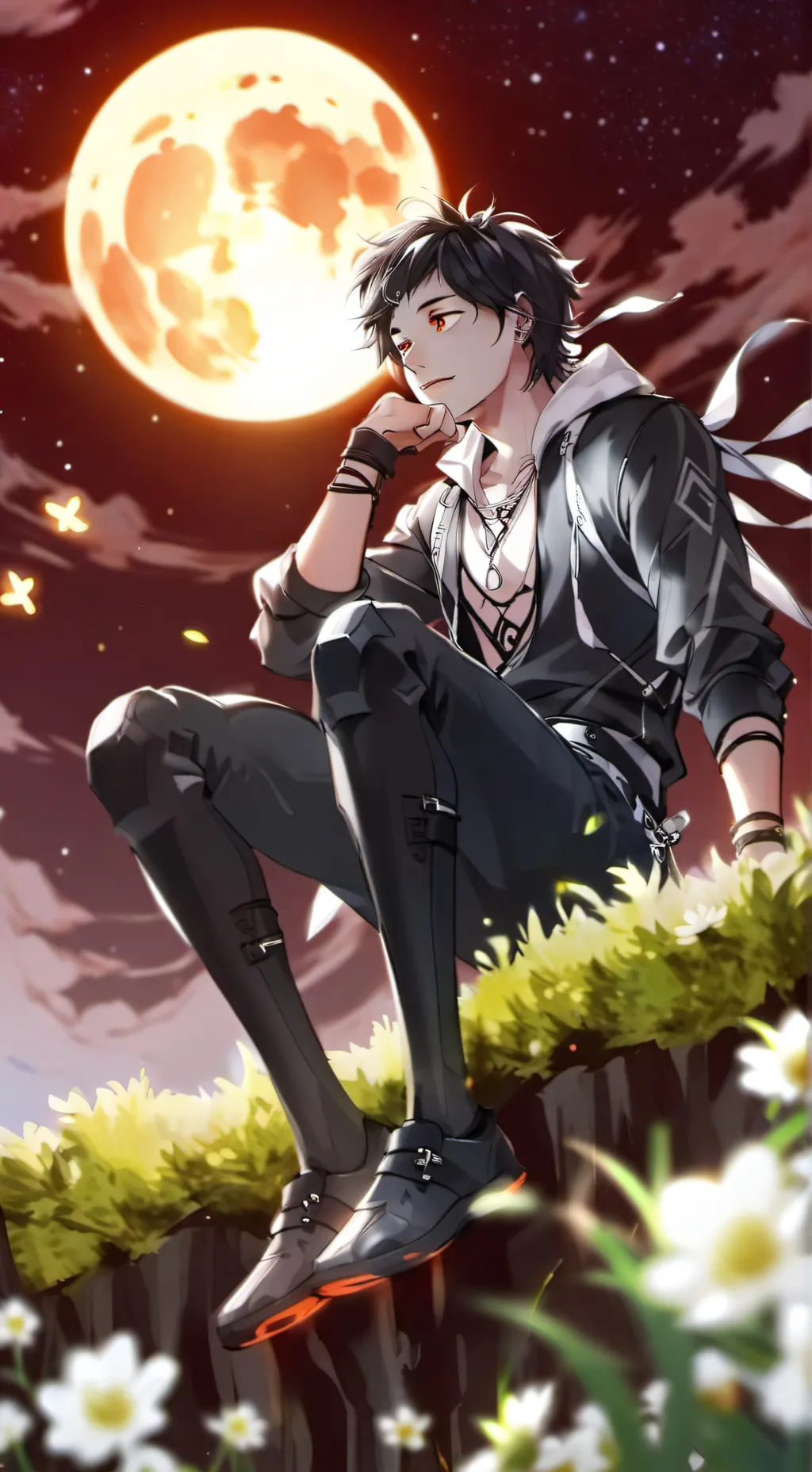 ai character: black pink  background