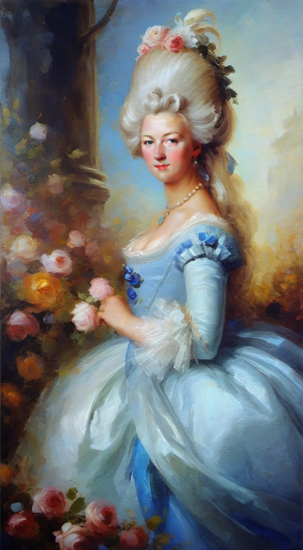 ai character: Marie Antoinette  background
