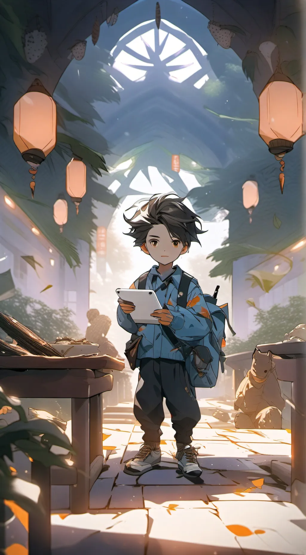 ai character: gen alpha+ipad kid background