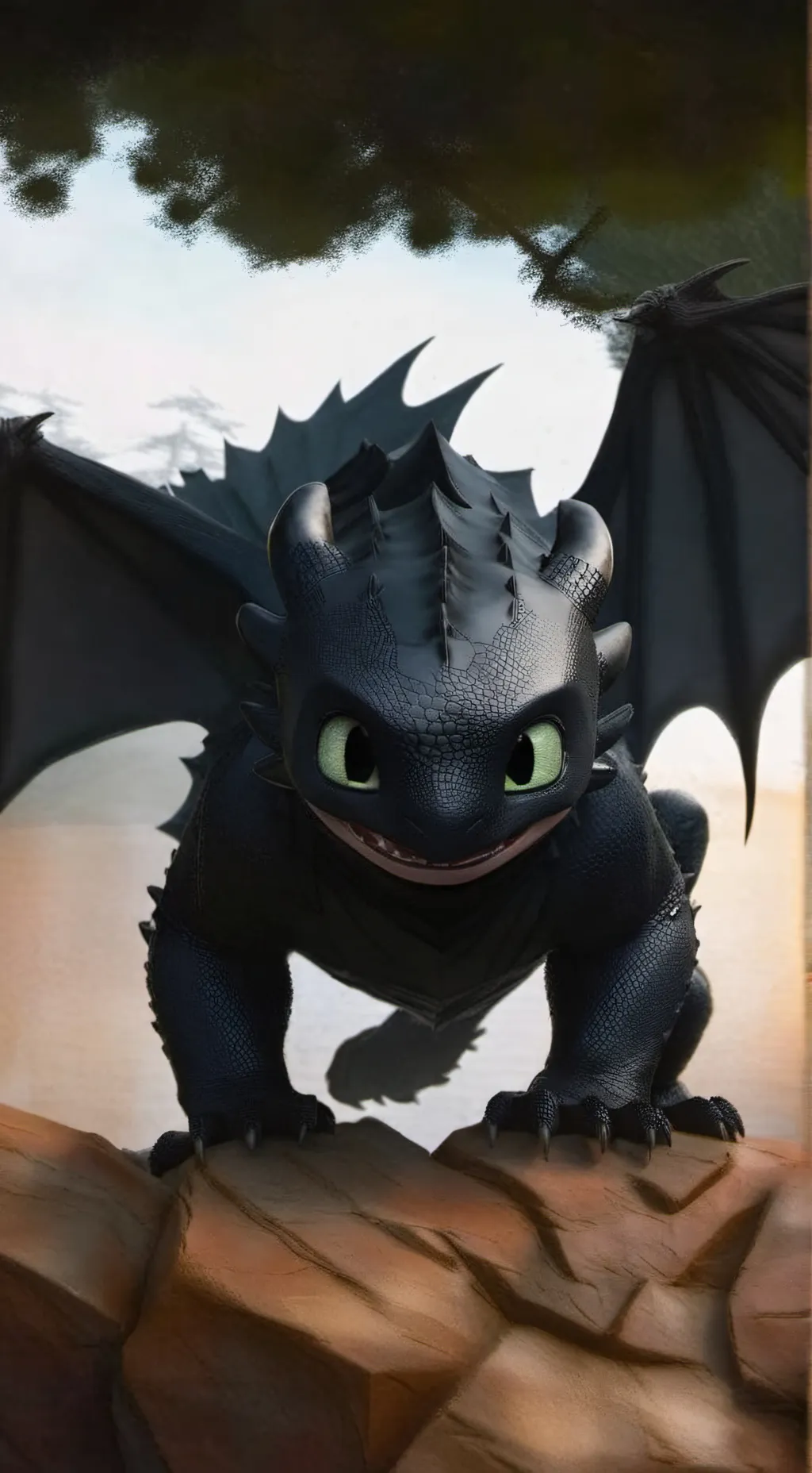 ai character: Toothless  background