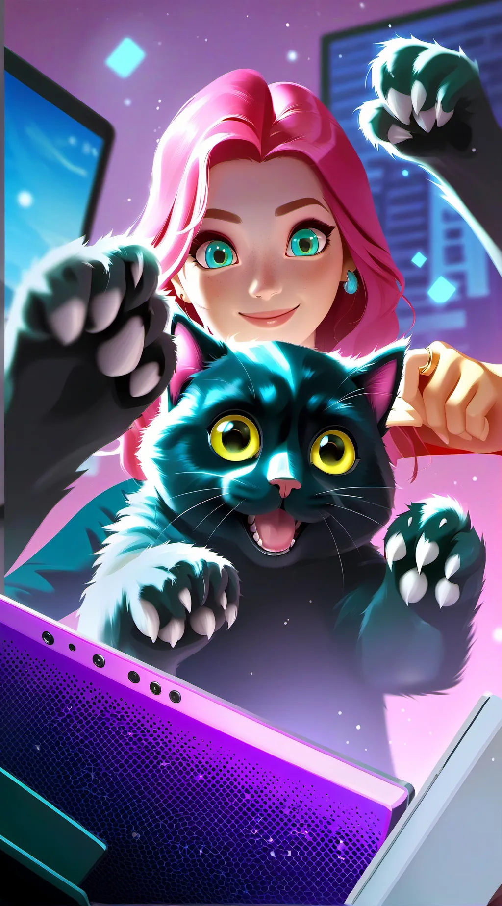 ai character: Wolfkitten background