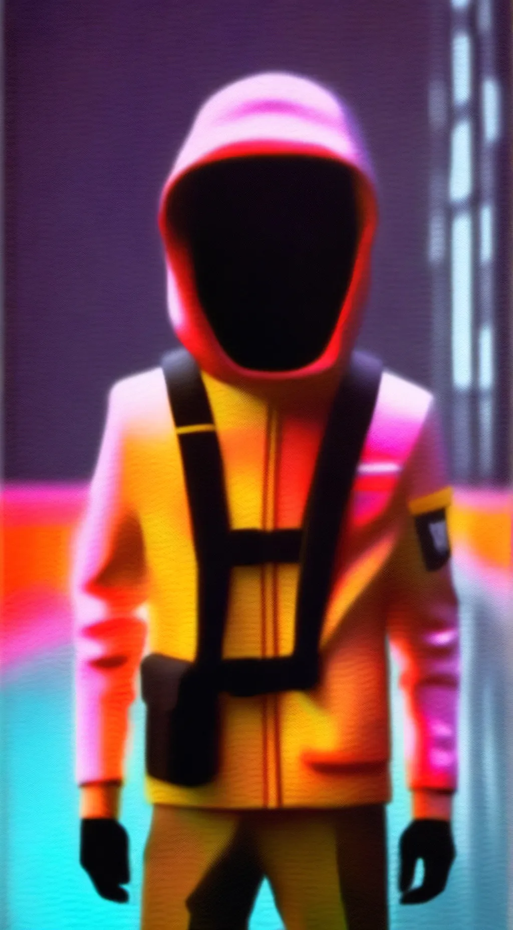 ai character: squid game gaurd  background
