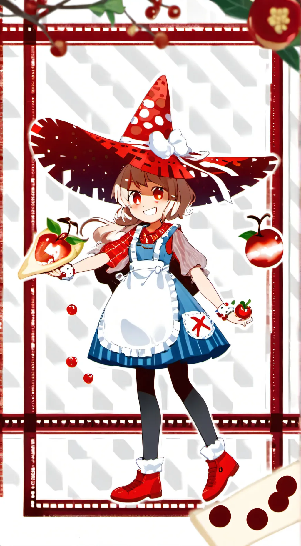 ai character: Cherry cookie background