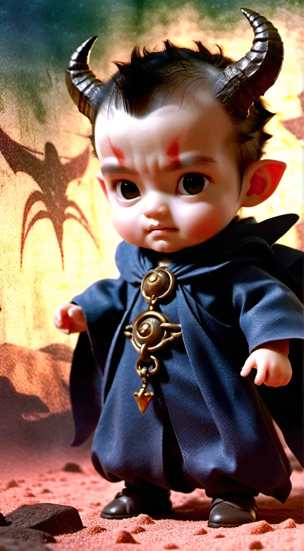 ai character: baby demon background