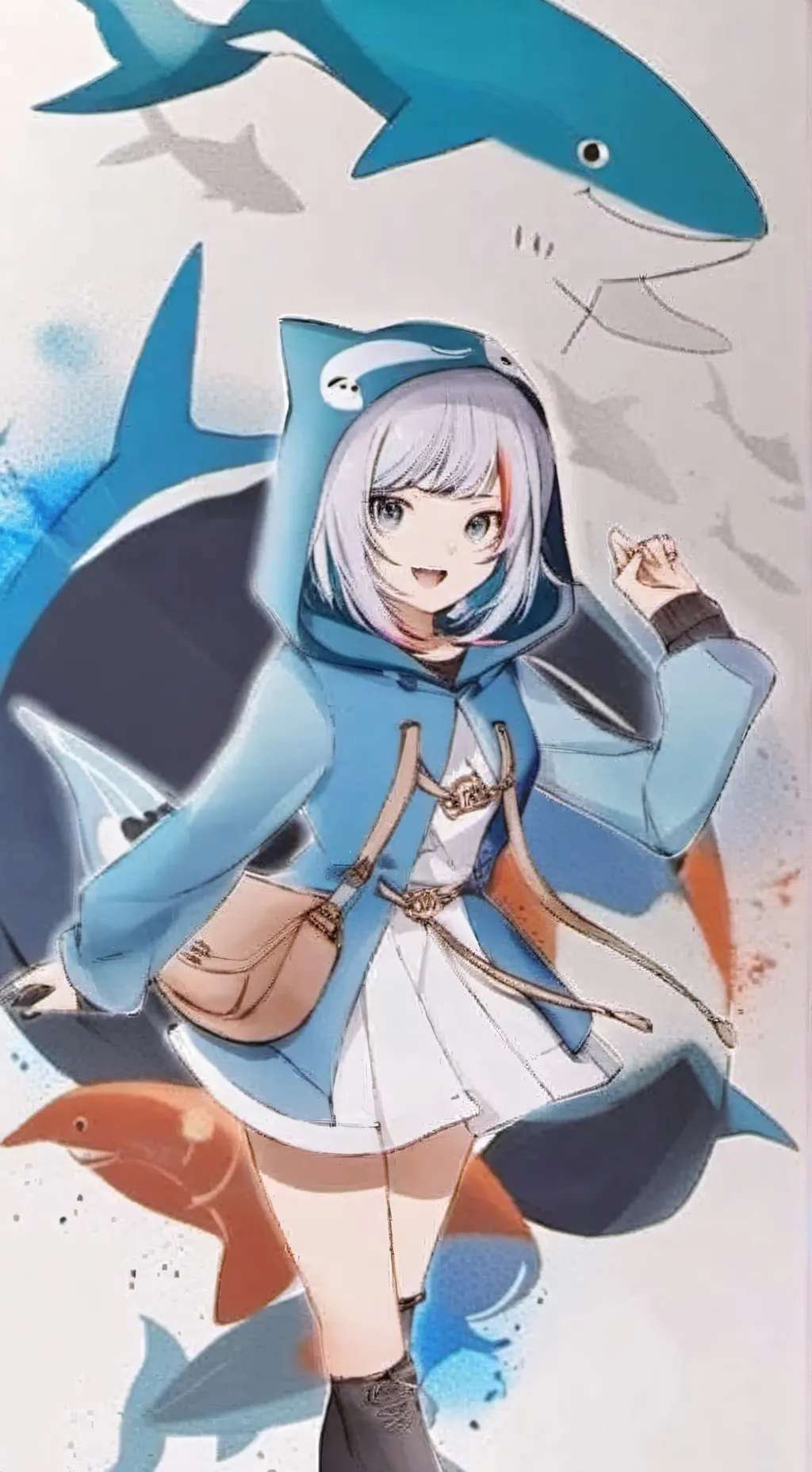 ai character: gawr gura  background