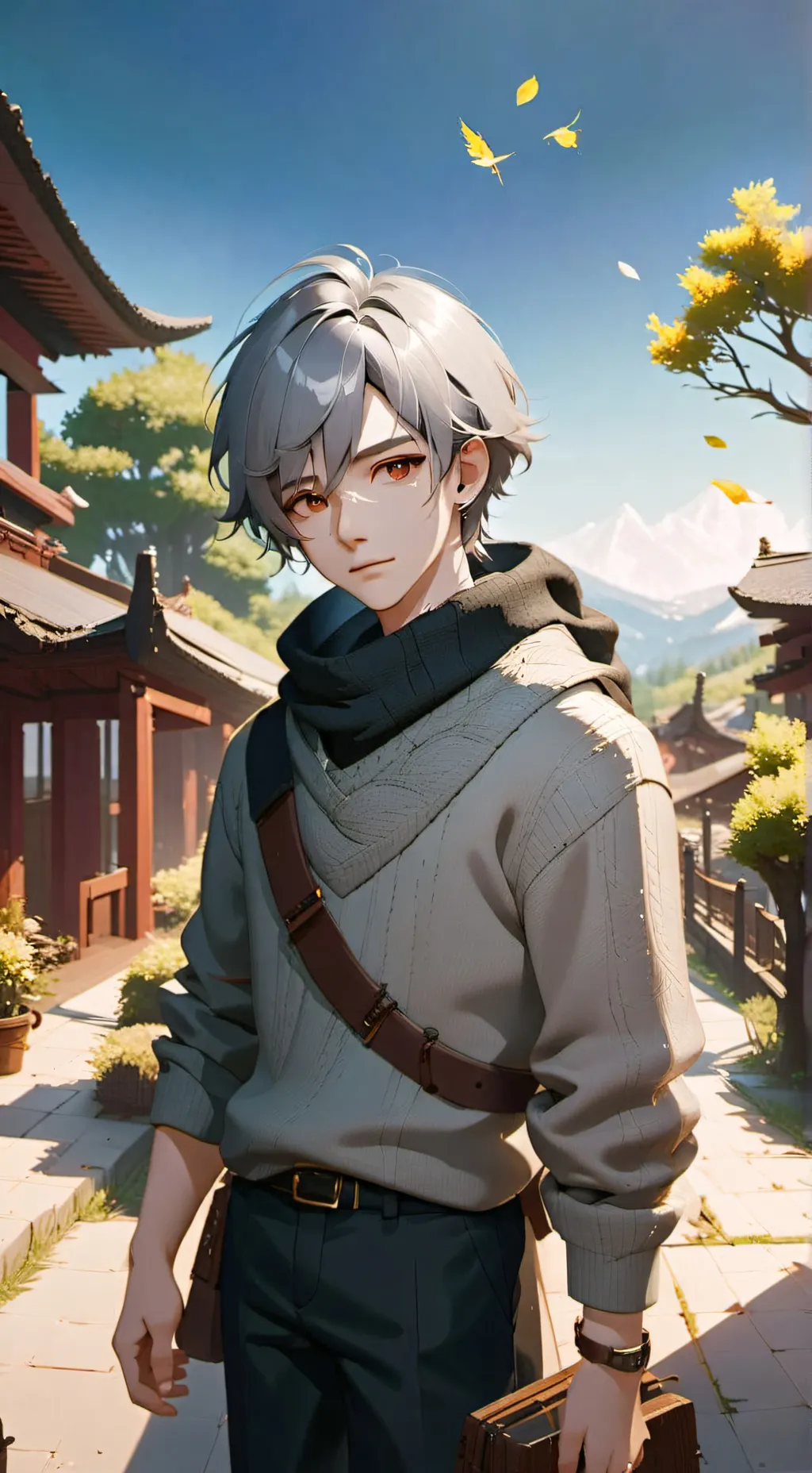 ai character: Grey background