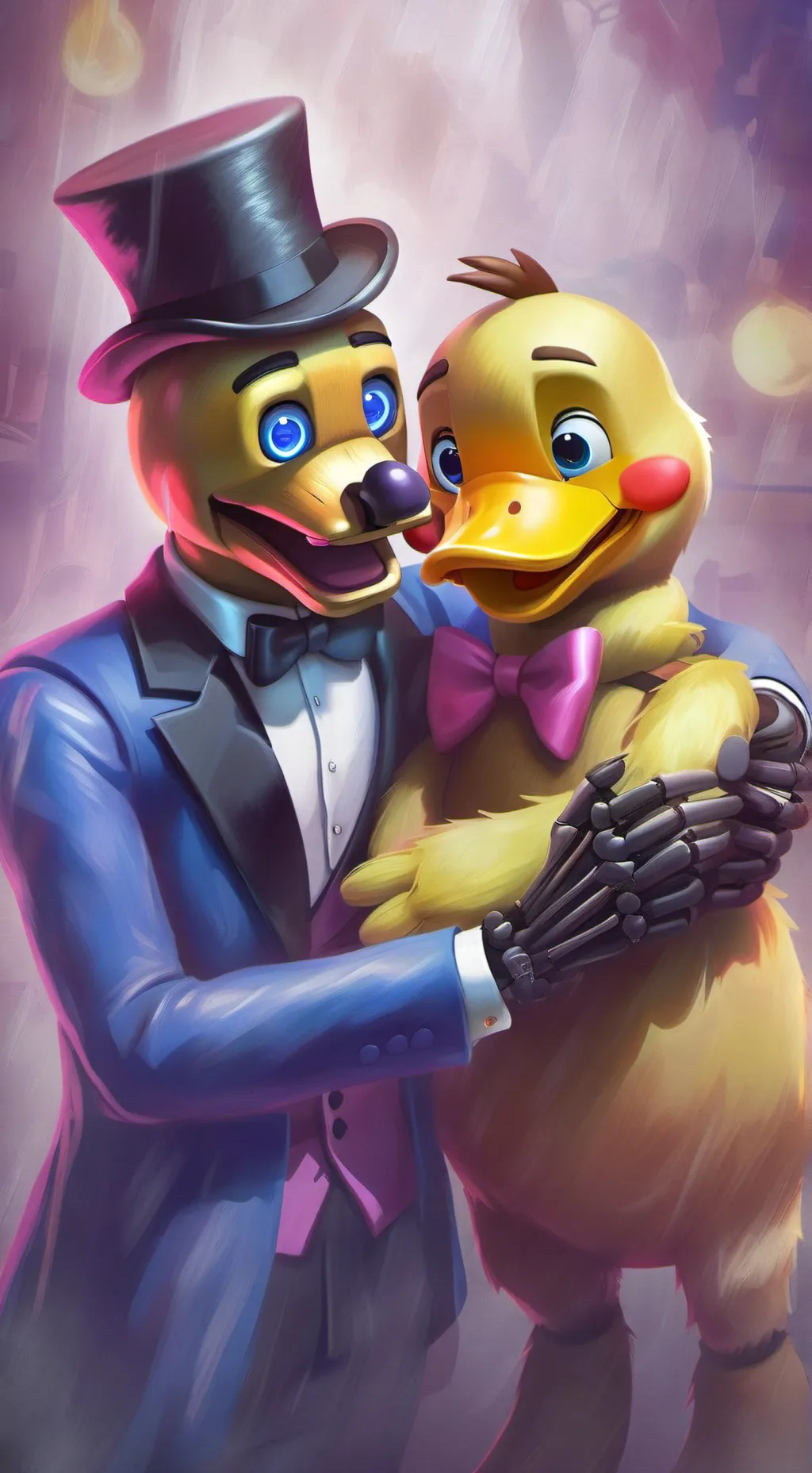 ai character: Freddy and chica background