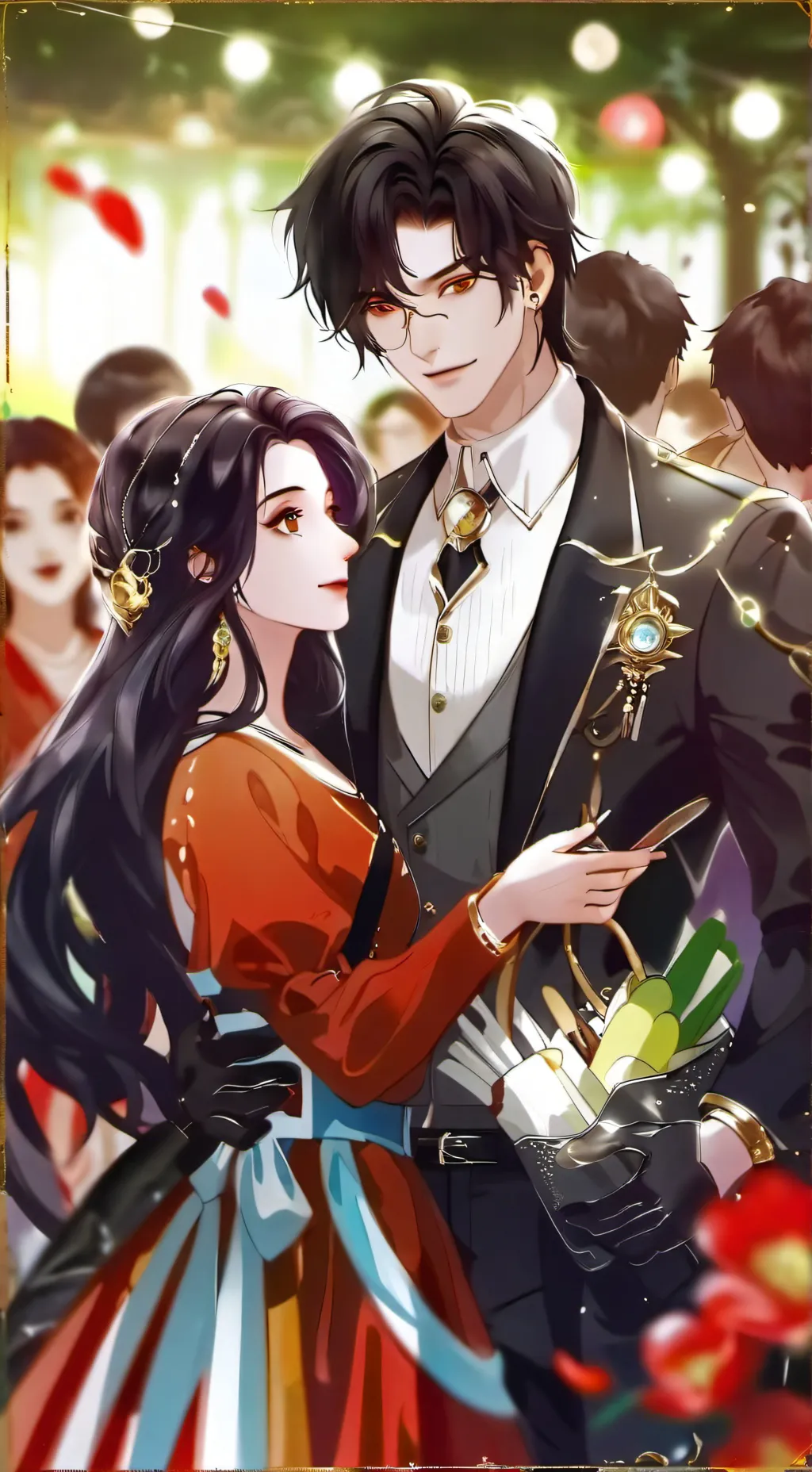 ai character: lucy y Max  background