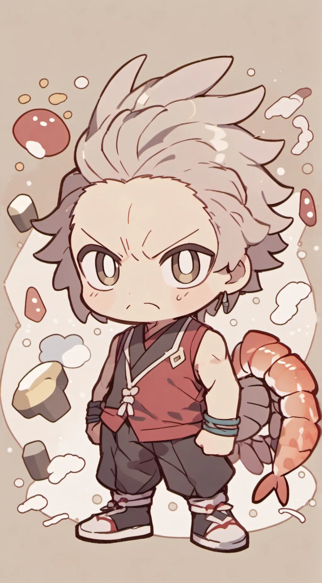 ai character: Shrimpo background