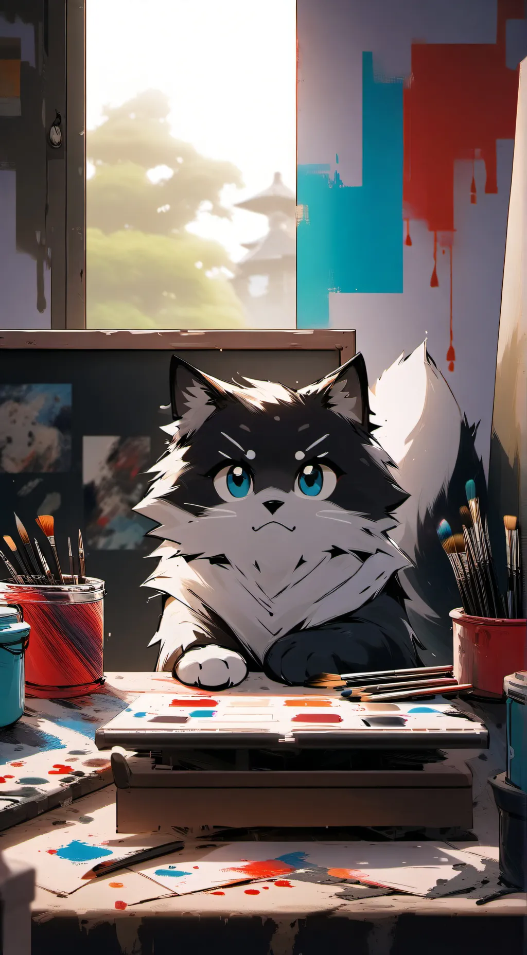 ai character: Pixel background