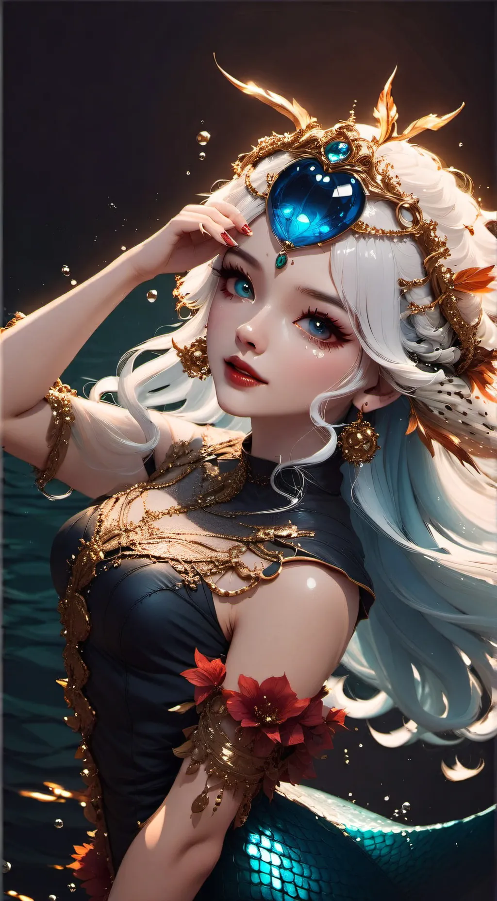ai character: mermaid not mine background