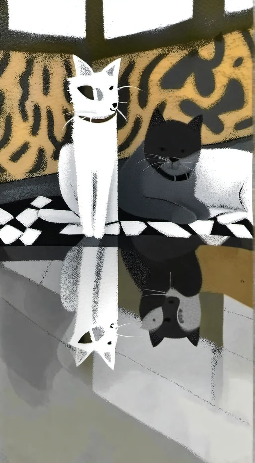 ai character: Gray and wenda cat background