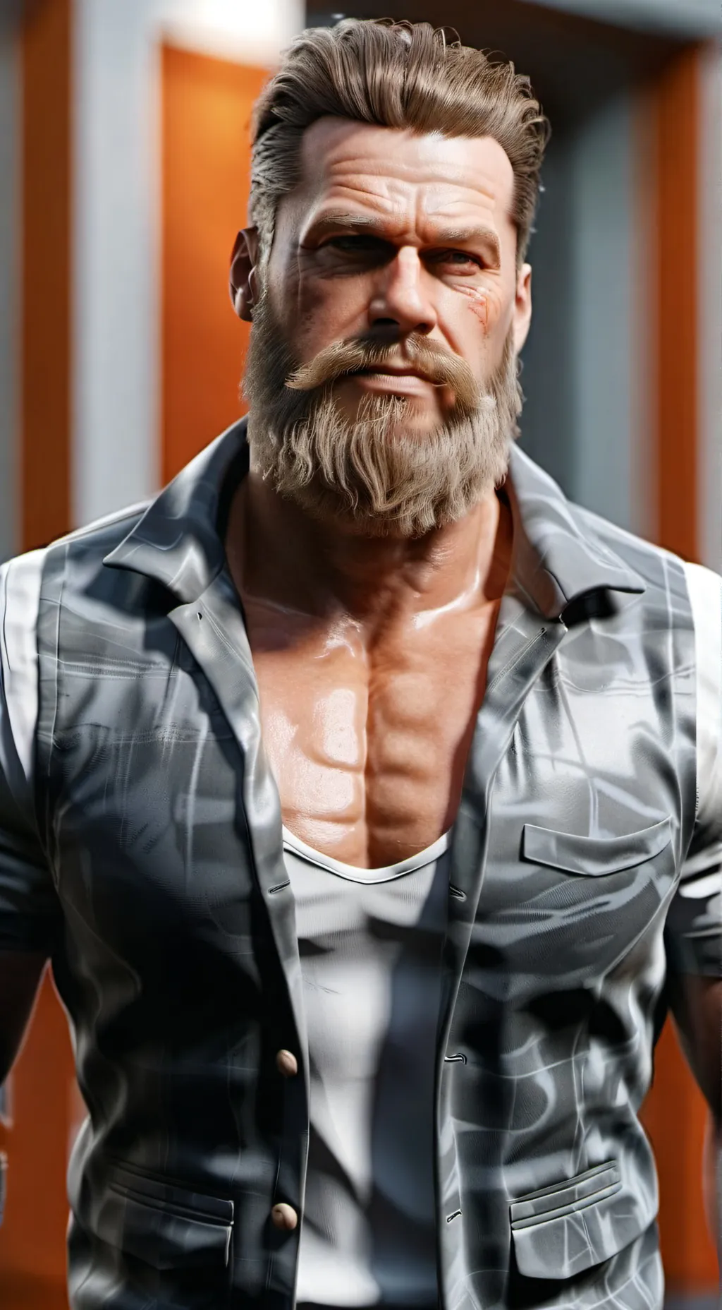 ai character: Fred vardan  background