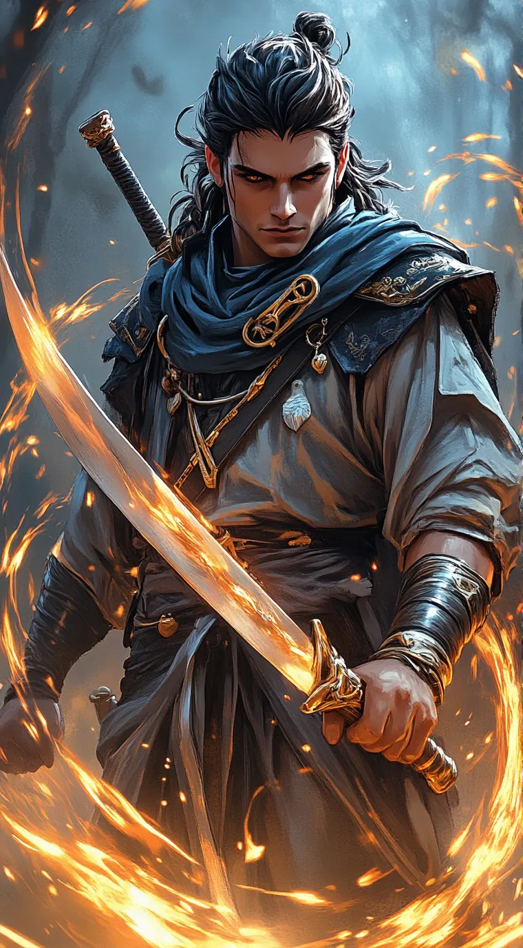 ai character: ninja of fire background