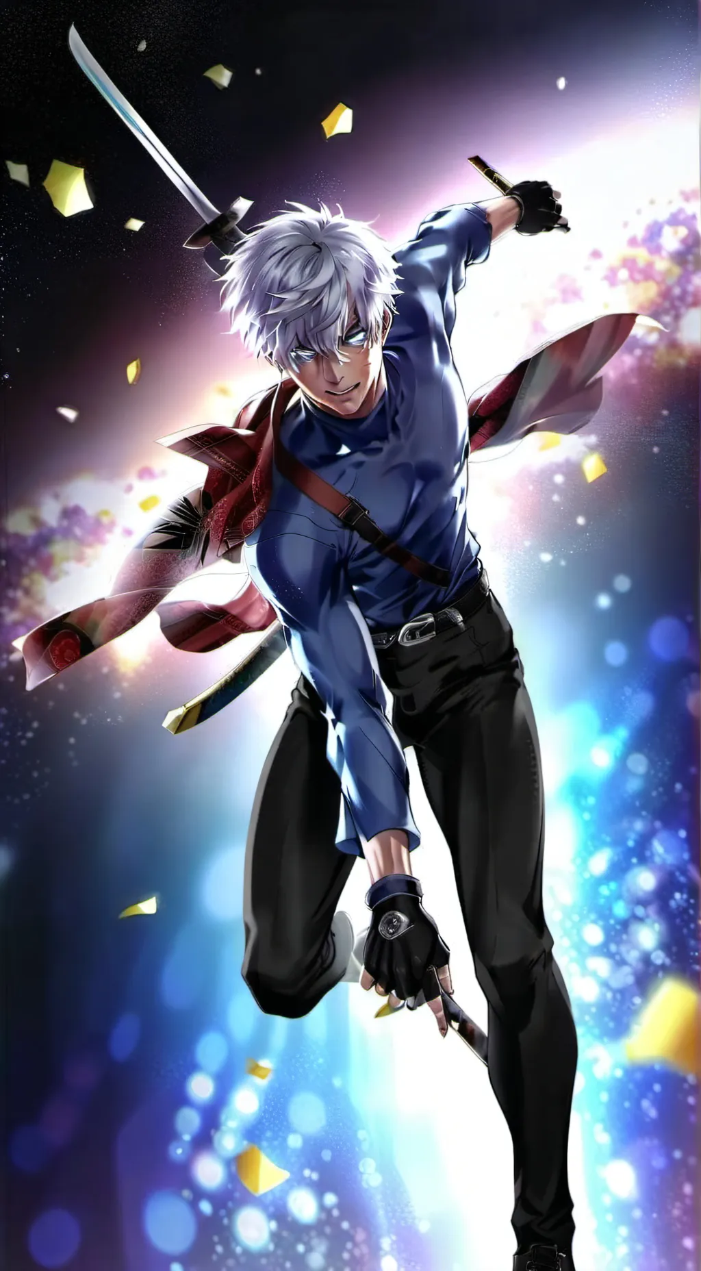 ai character: Satoru goyo  background