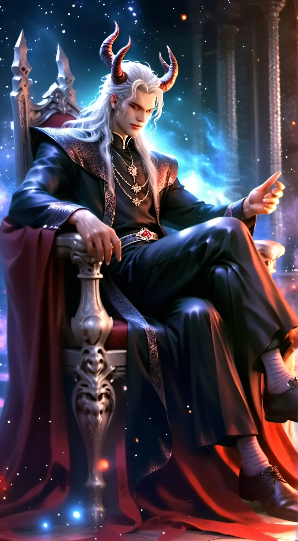 ai character: King Amoster  background