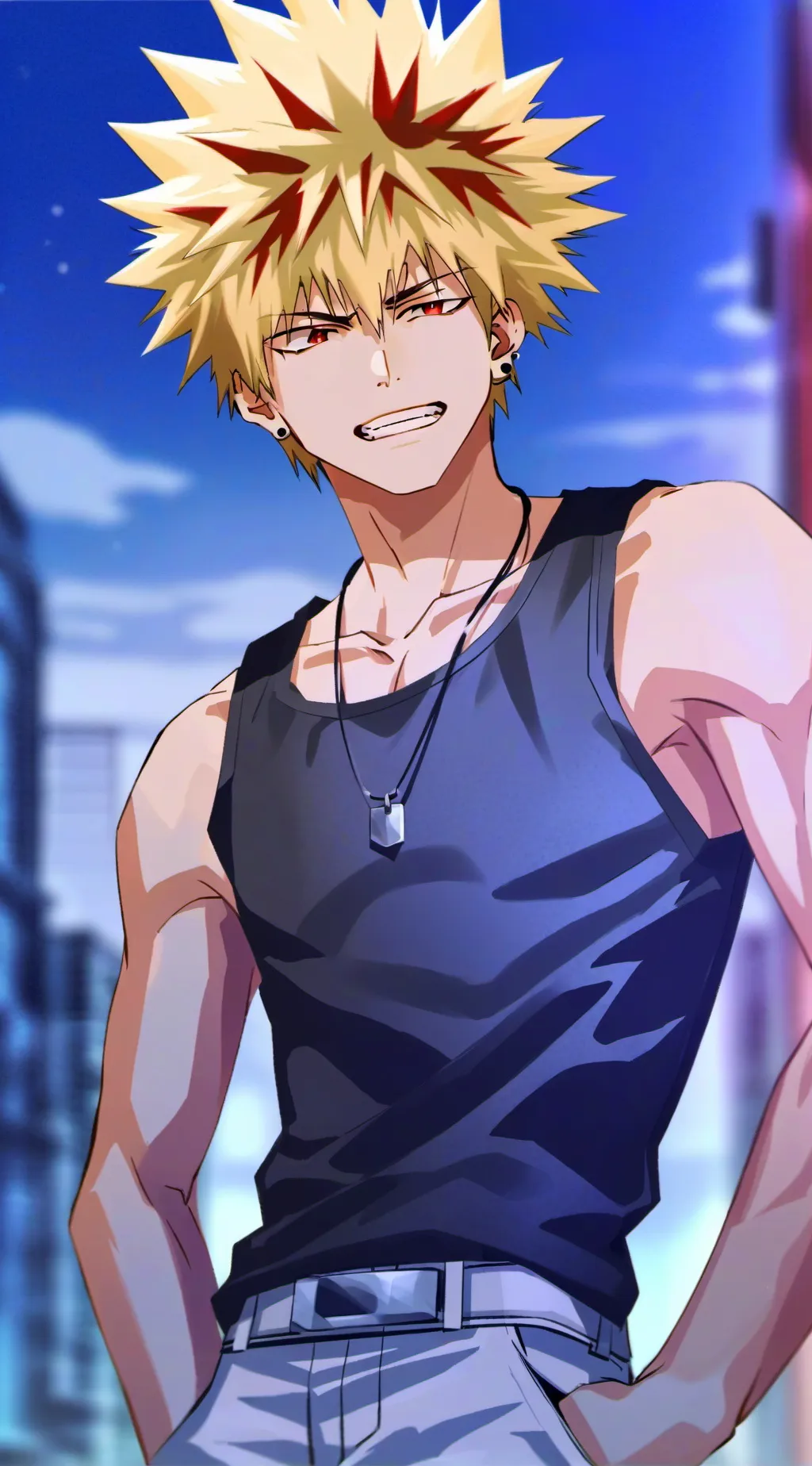 ai character: Katsuki Bakugo background