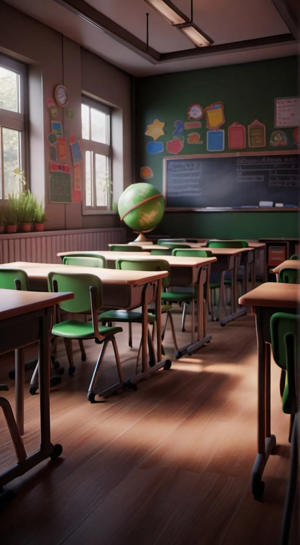 ai character: youtuber classroom background