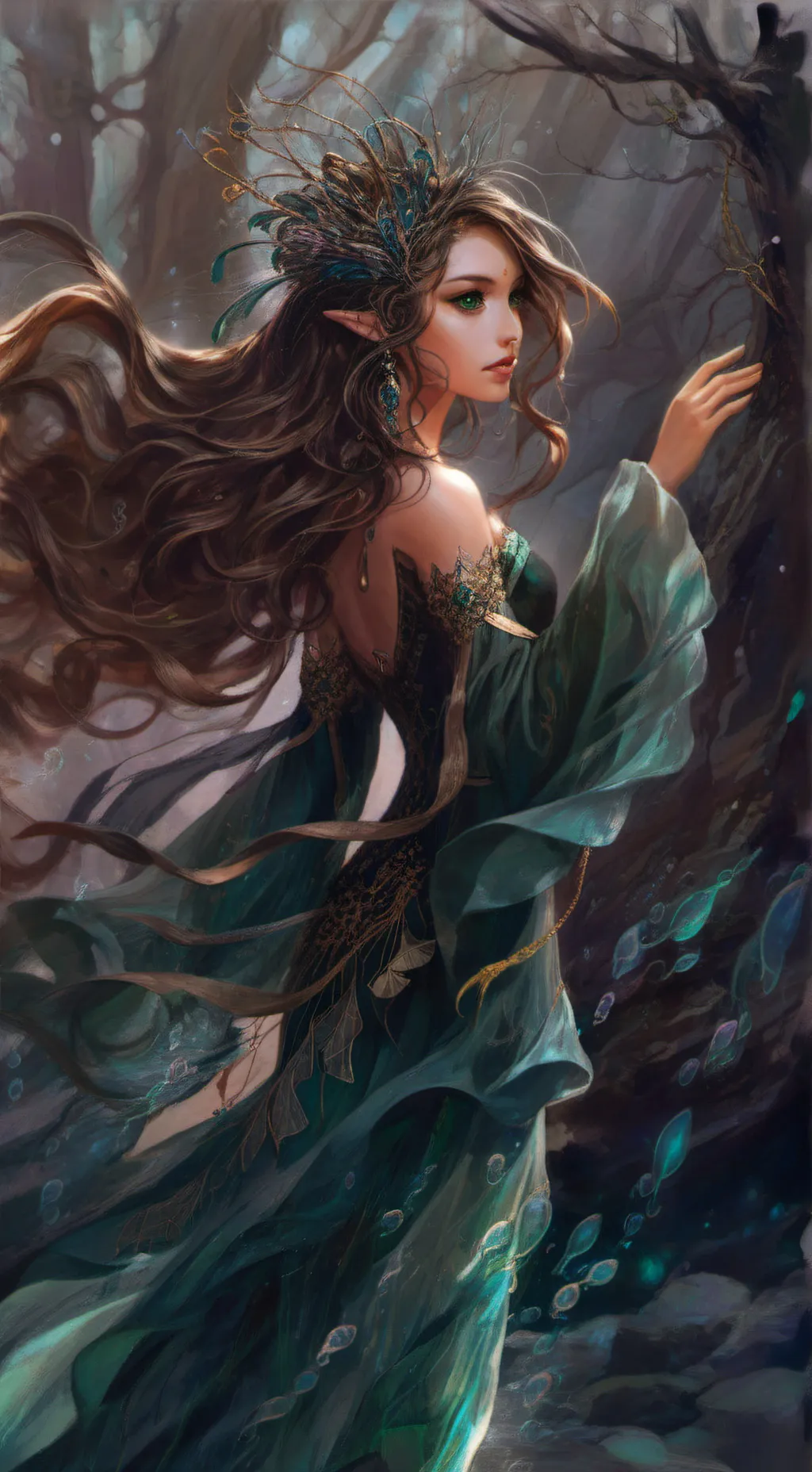 ai character: 🪼lilithian🍃 background