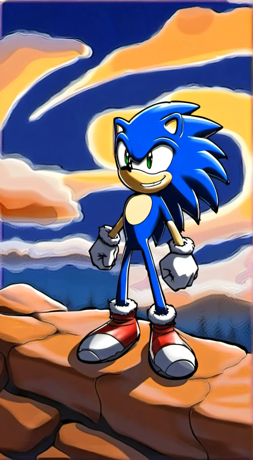 ai character: Sonic x squid game background