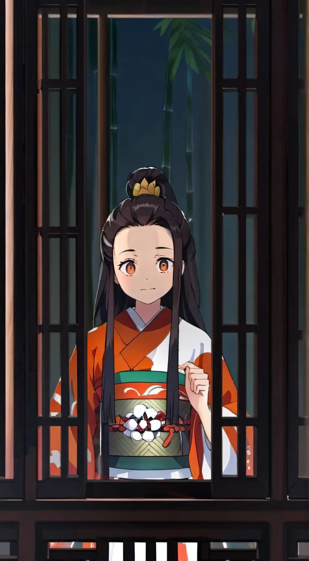 ai character: nezuko kamado background