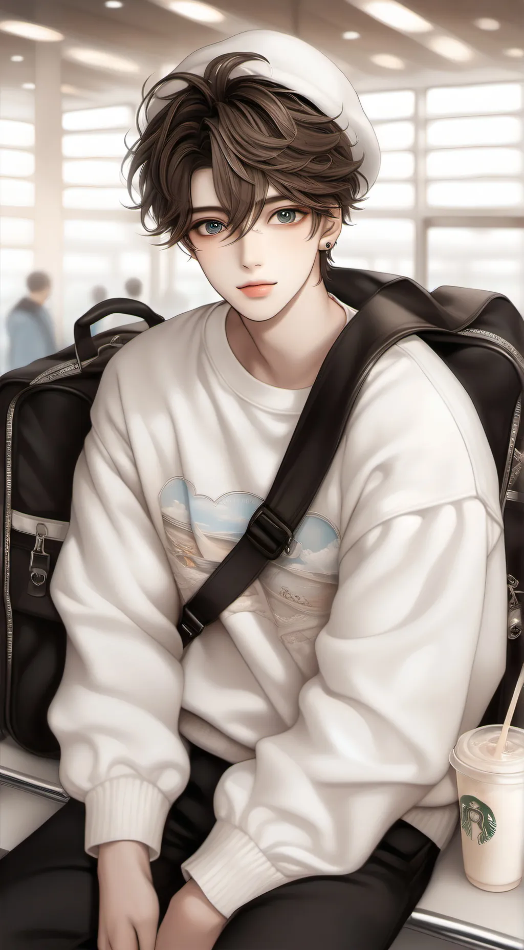 ai character: Airport crush ; ) background
