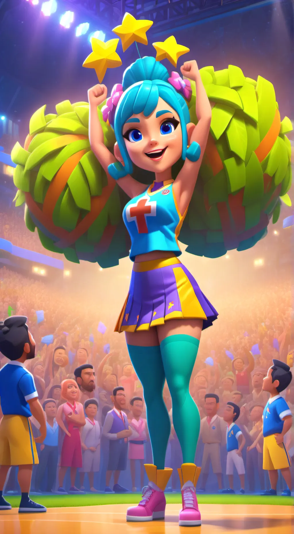ai character: giant girl background
